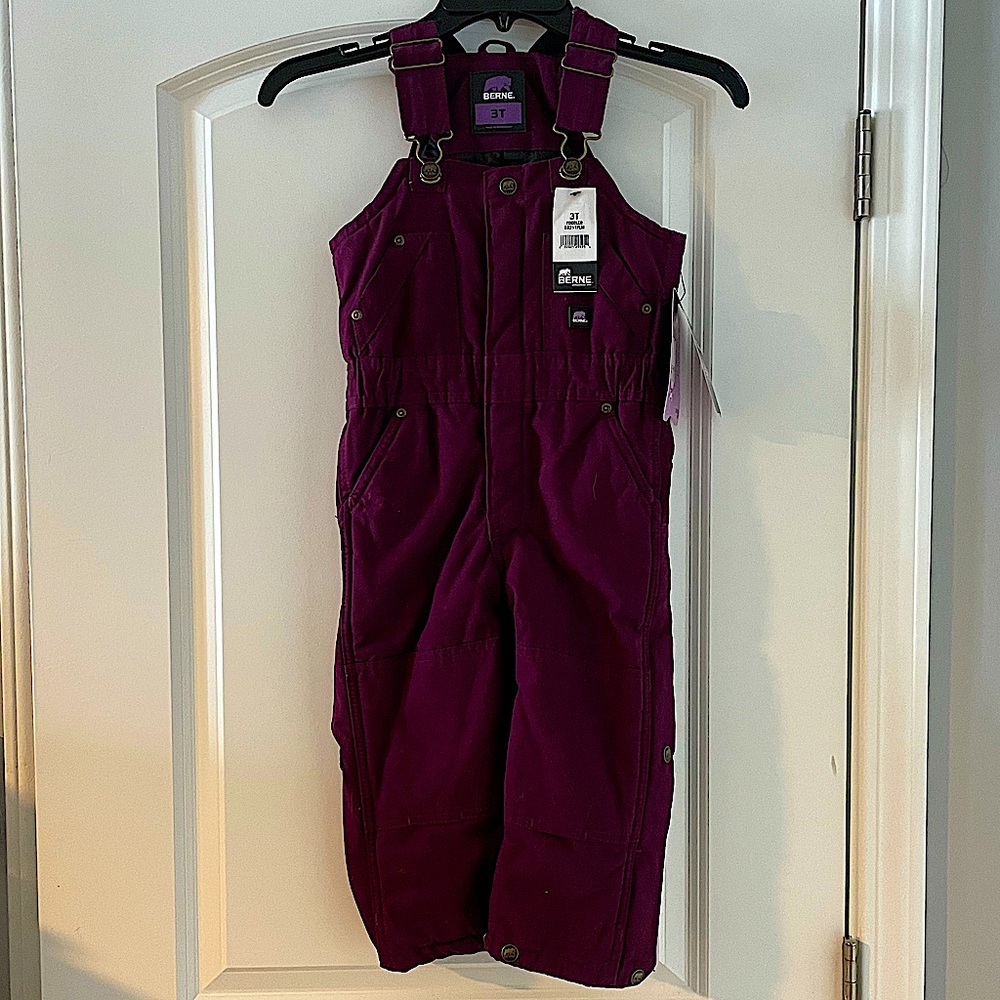 Berne Softstone Duck Insulated Bib Overalls & Sherpa Lined Hooded Jacket - 3T